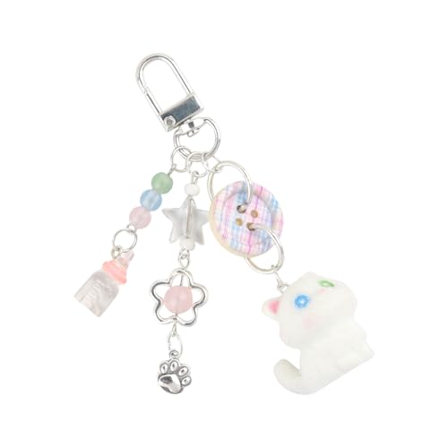 LLINthy Katzen Cartoon Telefon Charme Plaids Button Key Schmuck Mode Beutel Anhänger Geeignet Um Taschen Und Telefone Auf Den Taschen Und Telefone Zu Verleihen. von LLINthy