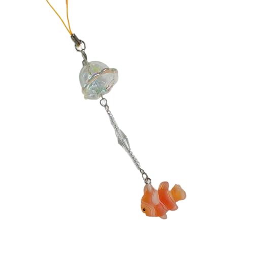 LLINthy Kois Fisch Anhänger Telefonkette Armband Qualle Charm Perlen Keychain Telefon Lanyard Acryl Schlüsselring Schmuck Schmuck Kois Fisch Telefon Charme von LLINthy