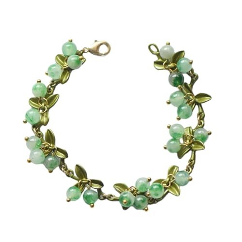 LLINthy Koreanische Blattperlen Armband Vintage Plant Series Armbänder Mode Blätter Perlen Armreifen Für Frauen Teen Mädchen Perlen Armbänder Für Männer von LLINthy