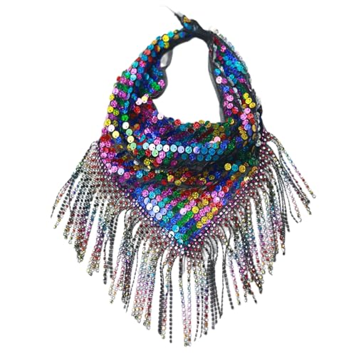 LLINthy Mode Bandana Kopfschal Kopfbedecker Quadratschal Mit Strassstürmen Neckerchief Wrap Square Schal von LLINthy