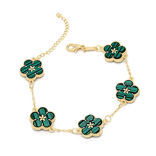 LLINthy Mode Fünf Blumenblumendekor Kettenarmband Für Frauen Pflaumenblüten Doppelseitig Charme Armbänder Armreifen Armbänder Armreifen Armbänder LLINthy Mode Fünf Blumenblumendekor Kettenarmband Für Frauen Pflaumenblüten Doppelseitig Charme Armbänder Armreifen Armbänder Armreifen Armbänder von LLINthy