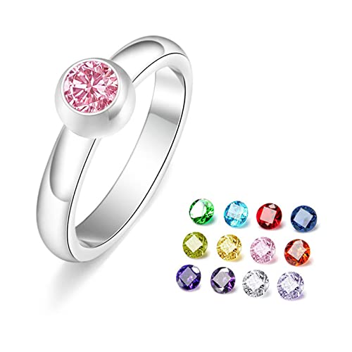 LLINthy Mode Geburtssteinring Mit 12 Farbzirkon Ersetzbarer Einfacher Stapelbarer Fingerring Jubiläum Schmuck Für Frauen Mädchen Stapelbare Versprechen Ringe LLINthy Mode Geburtssteinring Mit 12 Farbzirkon Ersetzbarer Einfacher Stapelbarer Fingerring Jubiläum Schmuck Für Frauen Mädchen Stapelbare Versprechen Ringe von LLINthy