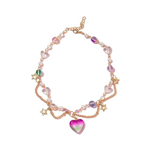 LLINthy Mode Handgefertigte Kristallperlen Frauen Schmuck Verstellbare Länge Halskette/Armband Stylish Ornament Für Tägliche Verschleiß Handgefertigte Kristallperlen Halskette von LLINthy