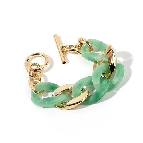 LLINthy Mode Harz Armchen Süßigkeiten Farbe Handchain Einstellbare Länge Armbandei Party Schmuck Für Hoch Entwickelte Damen Resin Armreifen von LLINthy