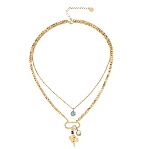 LLINthy Modische Einstellbare Kette Tragbare Halskette Mit Mondsteinen Smaragd LLINthy Modische Einstellbare Kette Tragbare Halskette Mit Mondsteinen Smaragd von LLINthy