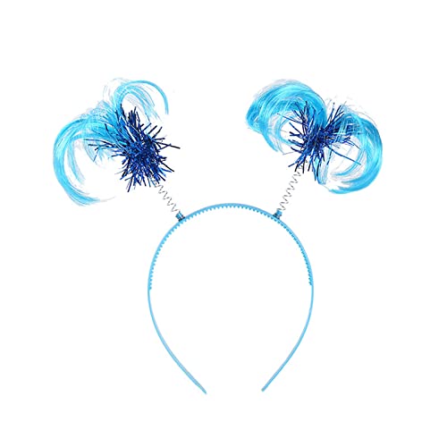 LLINthy Multicolon Perücke Stirnband Kostümzubehör Tinsel Verpackte Pferdeschwänze Kopfboper Mädchen Kinder Haarfedern Supplies Party Kopfbedeckung Valentinstag von LLINthy