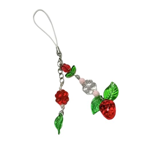 LLINthy Multifunktional Jugendlicher Erdbeerblatt Telefonkette Charm Anhänger Tragbare Besondere Geschenke Für Freunden Und Geldbörse Der Familie Frauen Geldbeutel Accessoires von LLINthy
