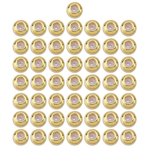 LLINthy Packung Von 50 Stopper Perlen Metall Abstandshalter Perlen Schmuck Machen Zubehör Easy Faden Perlen Handgefertigtes Zubehör Schmuckzubehör Zuzulegen von LLINthy
