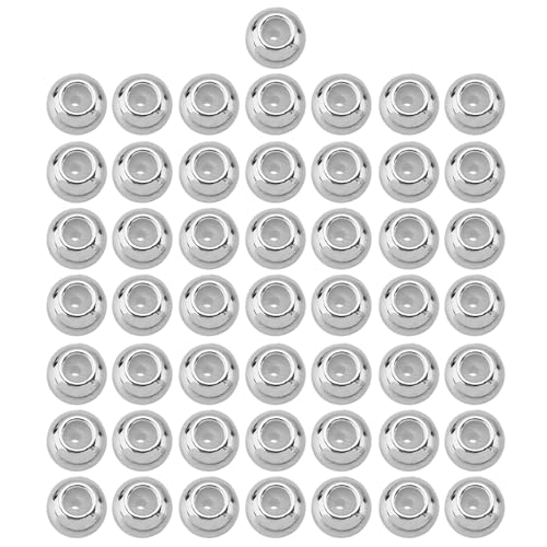 LLINthy Packung Von 50 Stopper Perlen Metall Abstandshalter Perlen Schmuck Machen Zubehör Easy Faden Perlen Handgefertigtes Zubehör Schmuckzubehör Zuzulegen von LLINthy