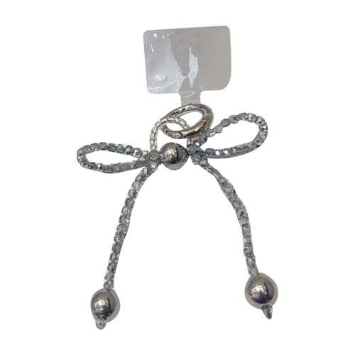 LLINthy Perlen Bowknot Telefongurt Schmetterling Knoten Schlüsselbund Anhänger Mode Tasche Zauber Und Schlüsselhalter Für Frauen Mädchen Elegant Perlenjuwely von LLINthy