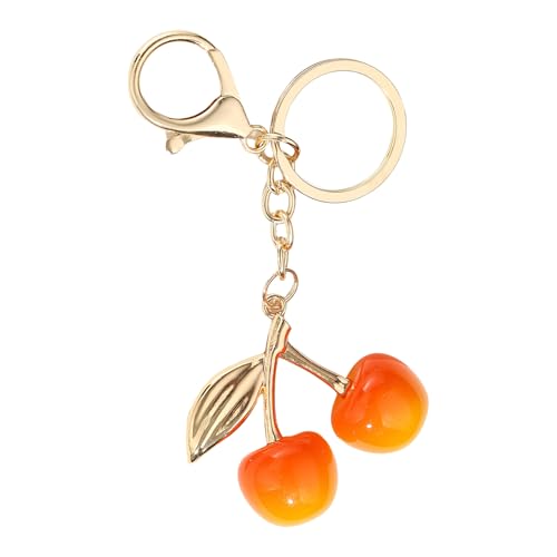 LLINthy Praktische Cherrys Schlüsselhalter Zubehör Robustes Harz Charme Textur Mit Robuster Harzverschluss Tasten Ornament Dekoration Cherrys Geldbörsezubehör Accessoire von LLINthy