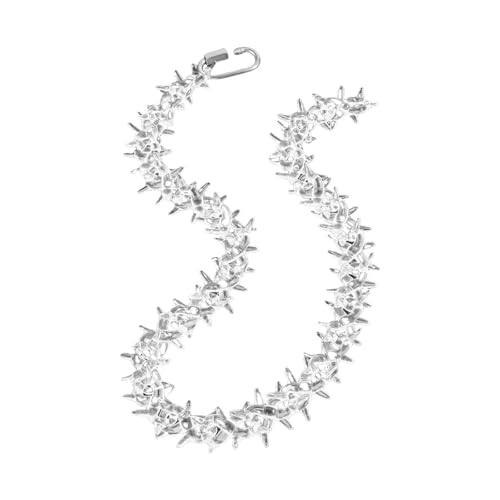 LLINthy Punkstile Klare Acrylspikes Halskette Verstellbare Länge Halskette Acrylhals Halsschmuck Geeignet Für Männer Und Frauen Klare Anhänger Halskette von LLINthy
