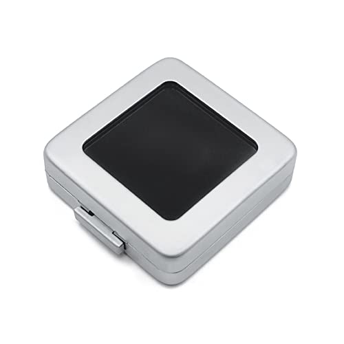 LLINthy Quadratische Metall Bare Diamant Display Schmuck Aufbewahrung Geschenk Edelstein Box Silber Schwarz Weiches Schwamm Kissen Locker von LLINthy