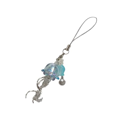 LLINthy Quallen Form Telefon Lanyard Rucksack Dekoration Telefon Antilost Kette Realistische Quallenzubehör Acryl Textur Quallen Mobiltelefon Lanyard von LLINthy