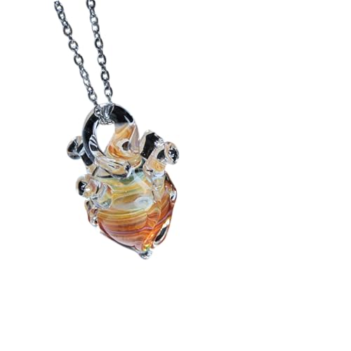 LLINthy Schimmernde Kristall Herz Anhbauger Halskette Handgerligte von LLINthy