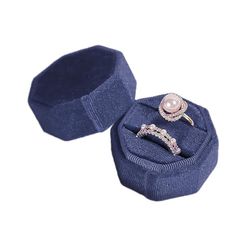 LLINthy Schmuckringe Box Doppelringe Box Eheringe Box Paar Ringe Box Flanell Perfekt Für Zeremonie Jubiläum Paar Ringe Box Box von LLINthy