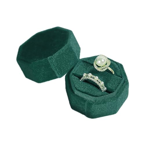 LLINthy Schmuckringe Box Doppelringe Box Eheringe Box Paar Ringe Box Flanell Perfekt Für Zeremonie Jubiläum Paar Ringe Box Box von LLINthy