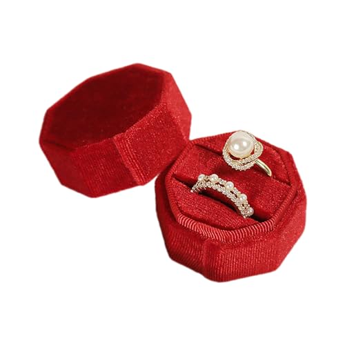 LLINthy Schmuckringe Box Doppelringe Box Eheringe Box Paar Ringe Box Flanell Perfekt Für Zeremonie Jubiläum Paar Ringe Box Box von LLINthy