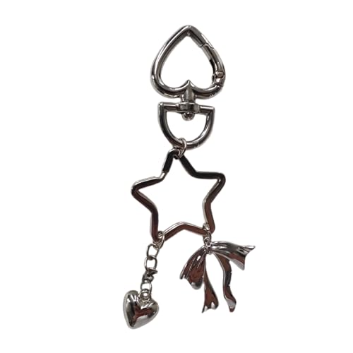 LLINthy Schöne Hänge Dekorationen Süßer Herzstar Bowknot Schlüsselbund Anhänger Anhänger Schlüsselring Dekorationsbeutel Hänge Ornament Bag Handtasche Anhänger Keychain Charme von LLINthy