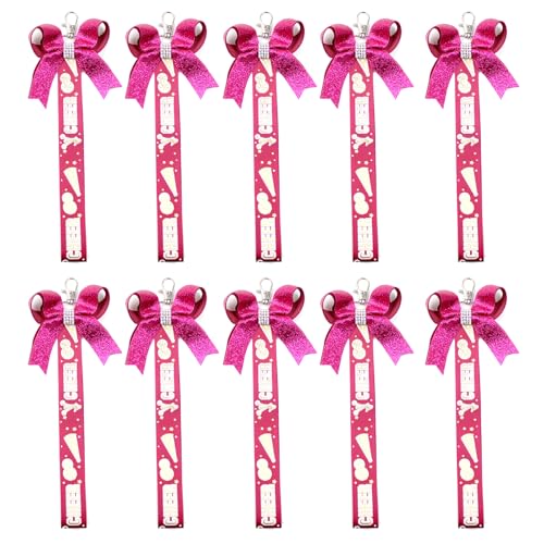 LLINthy Set Von 10 Farbenfrohen Cheerleading Schlüsselanlagen Polyester Jubel Bögen Ribbon Keyring Accessoire Für Sportliche Mädchen Und Teenager Schulgeist Accessoires von LLINthy