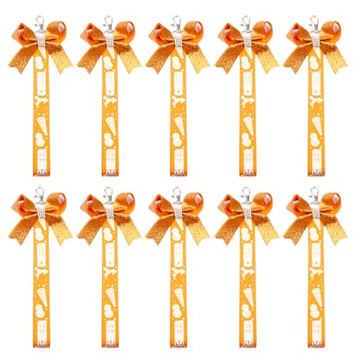 LLINthy Set Von 10 Farbenfrohen Cheerleading Schlüsselanlagen Polyester Jubel Bögen Ribbon Keyring Accessoire Für Sportliche Mädchen Und Teenager Schulgeist Accessoires von LLINthy