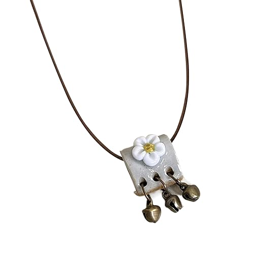 LLINthy Stilvolle Retro-Halskette, chinesischer ethnischer Anhänger, Halskette mit unregelmäßigem Charm, Perlen, Schlüsselbeinkette, Halsbekleidung für den täglichen Gebrauch von LLINthy