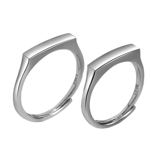 LLINthy Stilvolle Silberne Paarringe Schmücken Stilvolle Nachrichtenprojektionsringe Verstellbare Ringe In Silbergeschenk Für Paare von LLINthy