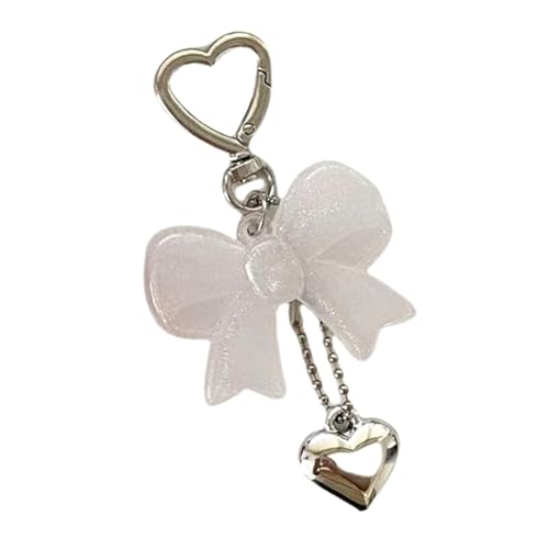 LLINthy Stilvoller Glitzernder Bowknot Heart Anhänger Tragbarer Buntes Bowtie Keyring CAHRM Handgefertigtes Accessoire Für Taschen Und Telefone Modische Schlüsselbeine von LLINthy