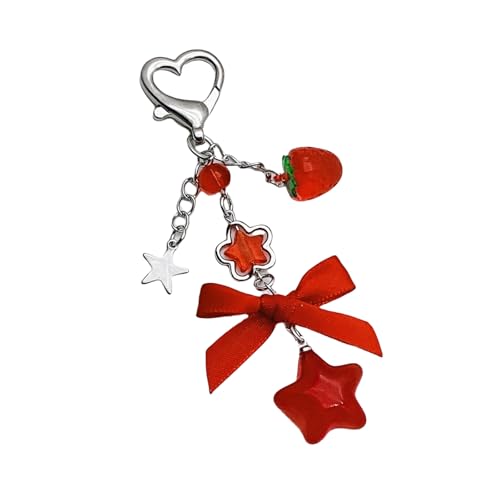 LLINthy Strawberry Keychain Charm Multifauntal Bowknot Und Star Bag Charme Key Accessoire Geeignet Für Schlüssel Und Modetaschen Star Bowknot Charme LLINthy Strawberry Keychain Charm Multifauntal Bowknot Und Star Bag Charme Key Accessoire Geeignet Für Schlüssel Und Modetaschen Star Bowknot Charme von LLINthy