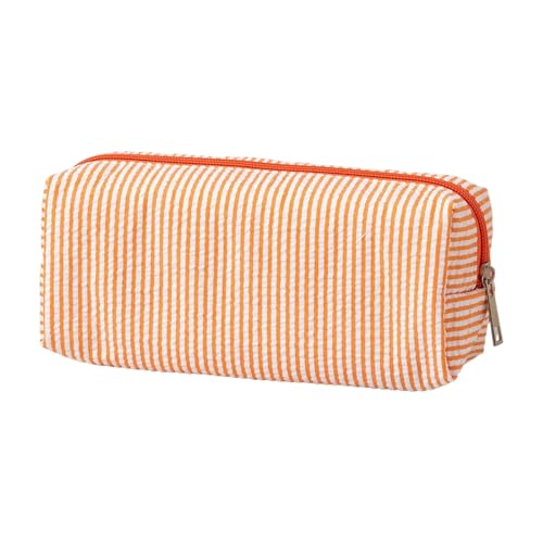 LLINthy Striped Bleistiftkoffer Reißverschluss Polyester Stiftbeutel Handwerksangebot Organisator Reise Make Up Beutel Für Schulbürovorräte Schüler Prüfung Essentials Tasche von LLINthy