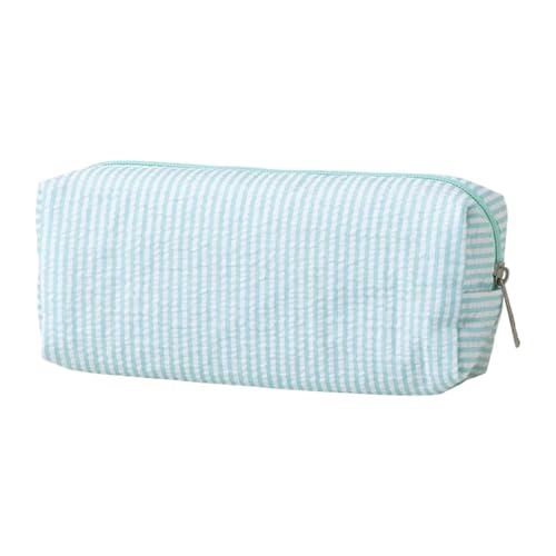 LLINthy Striped Bleistiftkoffer Reißverschluss Polyester Stiftbeutel Handwerksangebot Organisator Reise Make Up Beutel Für Schulbürovorräte Schüler Prüfung Essentials Tasche von LLINthy