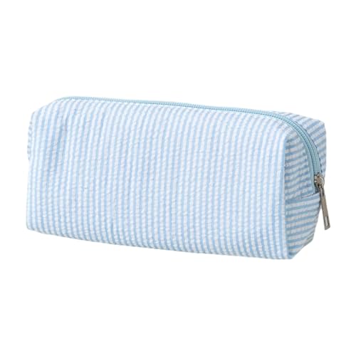 LLINthy Striped Bleistiftkoffer Reißverschluss Polyester Stiftbeutel Handwerksangebot Organisator Reise Make Up Beutel Für Schulbürovorräte Schüler Prüfung Essentials Tasche von LLINthy
