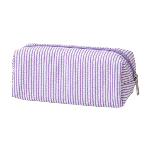 LLINthy Striped Bleistiftkoffer Reißverschluss Polyester Stiftbeutel Handwerksangebot Organisator Reise Make Up Beutel Für Schulbürovorräte Schüler Prüfung Essentials Tasche von LLINthy