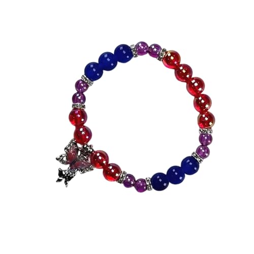LLINthy Süßes Kristallperlen Armband Schmetterling Anhänger Handchain Für Frauen Modische Freundschaftshandwerker Handgelenk Schmuck Kristallarmband von LLINthy