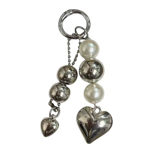 LLINthy Sweet Heart Bowknot Perlen Keychain Anhänger Mode Schöne Hänge Orament Keyring Rucksack Dekoration Charm Schmucktasche Handtasche Anhänger Schlüsselbund Charme von LLINthy