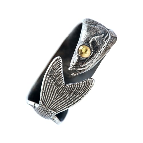 LLINthy Trendy Fish Designs Verstellbare Ringe Dekoration Zum Schenken Und Verbesserung Ihrer Täglichen Stilvollen Outfits Casual Weary Wearing Rings von LLINthy