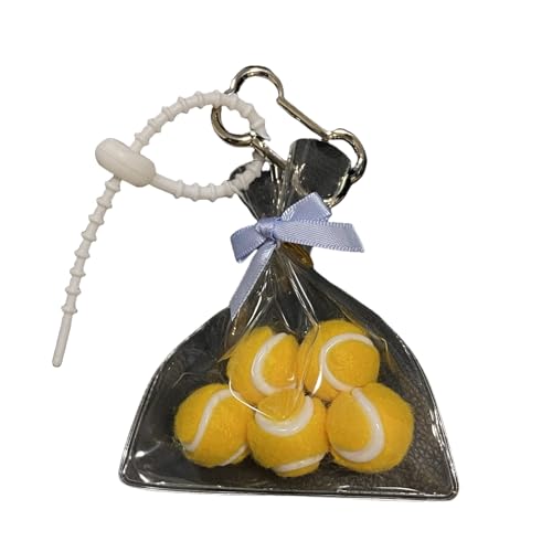 LLINthy Trendy Tennisbeutel Schlüsselbund Zauberanhänger Mit Plüschiger Textur Verbessert Die Personalisierten Stile Für Sportfan Und Teenager Tennisliebhabergeschenke von LLINthy