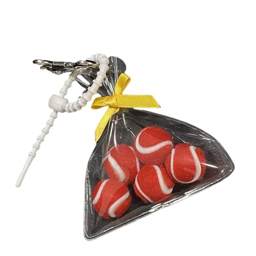 LLINthy Trendy Tennisbeutel Schlüsselbund Zauberanhänger Mit Plüschiger Textur Verbessert Die Personalisierten Stile Für Sportfan Und Teenager Tennisliebhabergeschenke von LLINthy