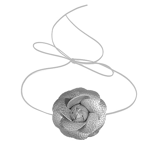 LLINthy Vintag Flüssige Metall Blumenhals Halsband Halskette Schmuck Schlüsselbeutel Kette Halskette Temperament Langes Spitzenhalskette Big Blumenhalshalskette Halskette Für Frauen von LLINthy