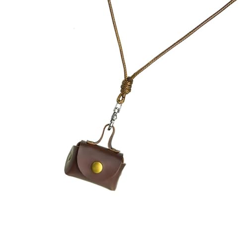 LLINthy Vintage Sturdy Leder Halskette Beutel Für Kopfhörer Und Münzlager Kleine Designs Für Modische Frauen Halskette von LLINthy