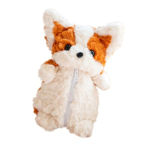 LLINthy Weiches Kurzes Plüsch Corgis Dog Case Multi Purpose Cosmetic Storage Travel Friendly Gift Für Alle Altersgruppen Süßes Geschenk Für Kinder von LLINthy