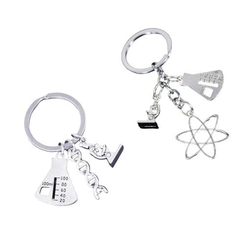 LLINthy Wissenschaftlicher Mikroskop Und Flask Schlüsselbund Accessoire Für Wissenschaftliche Enthusiasten Und Studenten Robuste Legierungsmaterialien Mikroskopschlüsselkette LLINthy Wissenschaftlicher Mikroskop Und Flask Schlüsselbund Accessoire Für Wissenschaftliche Enthusiasten Und Studenten Robuste Legierungsmaterialien Mikroskopschlüsselkette von LLINthy