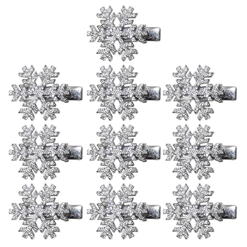 Mädchen Schneeflocke Clip Weihnachten Kristallschmuck Haarnadel Süße Blutblinge Duckbill Clip Haarnadel Süß Süßer Kristallschmuck von LLINthy