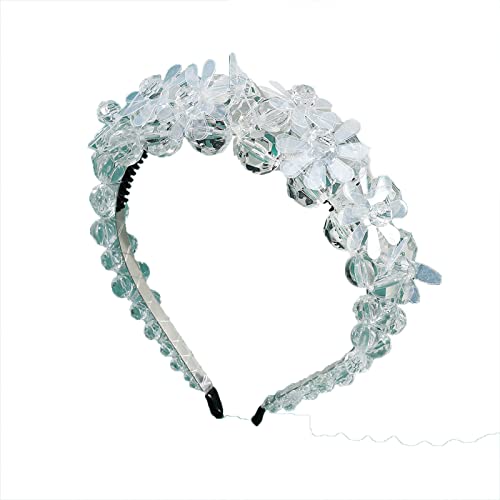 Mode Glänzende Transparente Kristallhaar Hoop Harz Stirnband Mit Blumenform Stage Party Frauen Styling Für Kopfkleidung von LLINthy