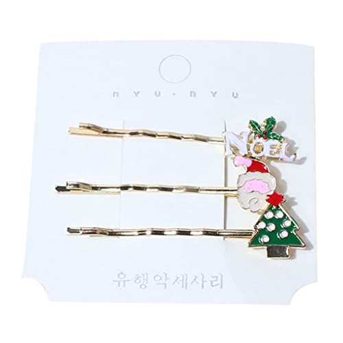 Neujahrslegierung Haarnadel Weihnachtsbaum Haarclip Schneemann Haarseiten Clips Weihnachtsgeschenk Santa Kopfbedeckung Süßes Haar Barrettes von LLINthy