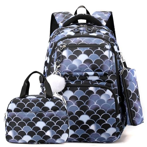 Nylon Rucksack Set Mit Modernem Druckmuster Mit Lunchbag Und Bleistiftkoffer Für Frauen Und Männerschule Für Jungen Geeignet Nylon Rucksack Set Mit Modernem Druckmuster Mit Lunchbag Und Bleistiftkoffer Für Frauen Und Männerschule Für Jungen Geeignet von LLINthy