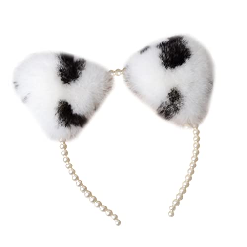 Pelziges Für Katzenohren Haare Reifen Plüschkätzchen Ohren Haarband Perlenstirnband Zum Waschen Von Gesicht Make Up Schöne Foto Requisiten von LLINthy
