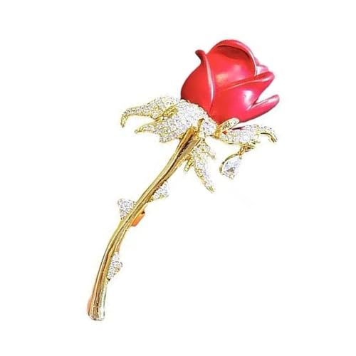 LLINthy Rose Blumen Badge Handgefertigte Strasssteine ​​Blumenbrosche Für Frauen Mädchen Raffinierte Handgefertigte Revers Pin Kleidung Accessoire Brosche Für Frauen von LLINthy