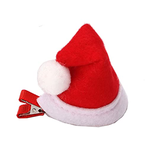 Santa Hat Hair Side Clips Duckbill Clips Weihnachtshut Haargriffe Ponytail Party Haare Barrettes von LLINthy