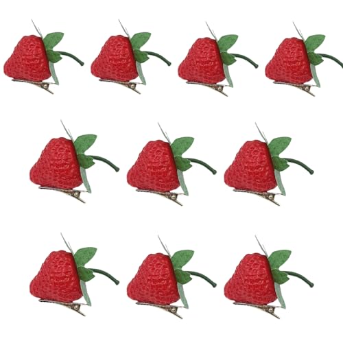 Schöne Haarspange Erdbeer-Kopfbedeckung Süßes Fruchtthema Haarnadel Nachahmung Erdbeere Haarspangen Schöne Haarspange Erdbeer-Kopfbedeckung Süßes Fruchtthema Haarnadel Nachahmung Erdbeere Haarspangen von LLINthy